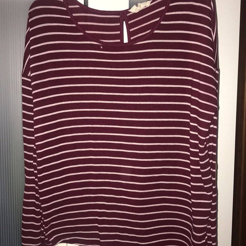 Burgundy striped top